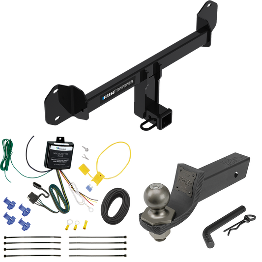 Se adapta al paquete de enganche de remolque BMW X3 2011-2017 con cableado plano de 4 + kit de inicio táctico de enclavamiento con caída de 2" y bola de 2" de Reese Towpower