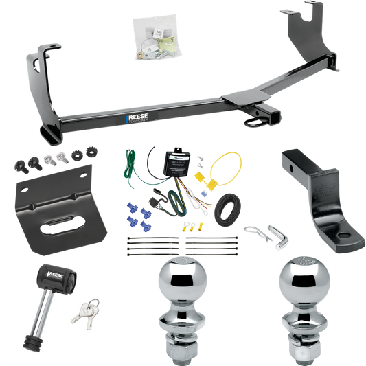 Fits 2014-2019 Volkswagen Beetle Trailer Hitch Tow PKG w/ 4-Flat Wiring Harness + Draw-Bar + 1-7/8" + 2" Ball + Wiring Bracket + Hitch Lock (Excludes: R-Line & GSR Models) By Reese Towpower