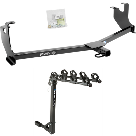 Fits 2014-2021 Volkswagen Beetle Trailer Hitch Tow PKG w/ 4 Bike Carrier Rack (Excludes: R-Line & GSR Models) By Draw-Tite