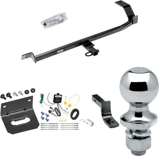 Fits 2008-2011 Mitsubishi Lancer Trailer Hitch Tow PKG w/ 4-Flat Wiring Harness + Draw-Bar + 1-7/8" Ball + Wiring Bracket (For Sedan, Except Evolution, Ralliart & w/Dual Exhaust Models) By Reese Towpower