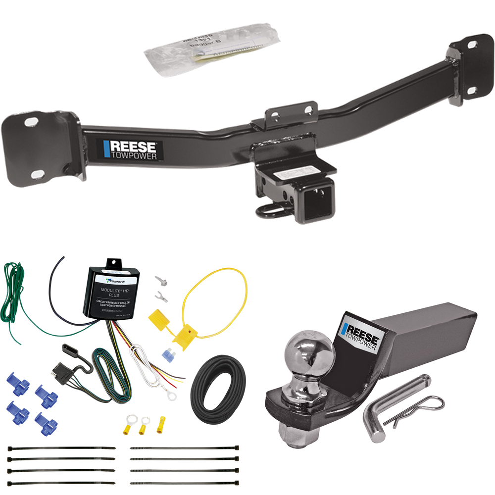 Fits 2004-2010 BMW X3 Trailer Hitch Tow PKG w/ 4-Flat Wiring + Starter Kit Ball Mount w/ 2" Drop & 2" Ball By Reese Towpower