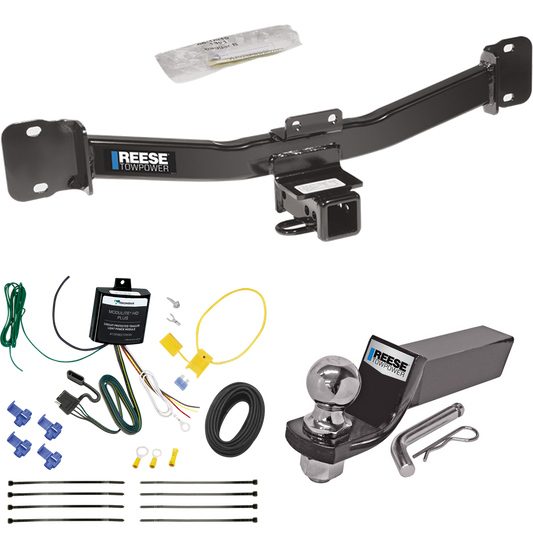 Fits 2004-2010 BMW X3 Trailer Hitch Tow PKG w/ 4-Flat Wiring + Starter Kit Ball Mount w/ 2" Drop & 2" Ball By Reese Towpower