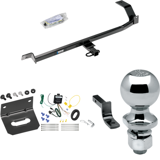 Fits 2008-2011 Mitsubishi Lancer Trailer Hitch Tow PKG w/ 4-Flat Wiring Harness + Draw-Bar + 2" Ball + Wiring Bracket (For Sedan, Except Evolution, Ralliart & w/Dual Exhaust Models) By Reese Towpower