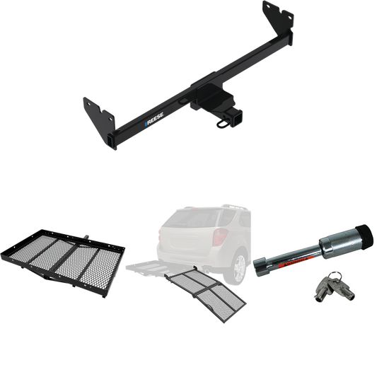 Fits 2020-2023 Volkswagen Atlas Cross Sport Trailer Hitch Tow PKG w/ Cargo Carrier + Bi-Fold Ramp + Hitch Lock By Reese Towpower