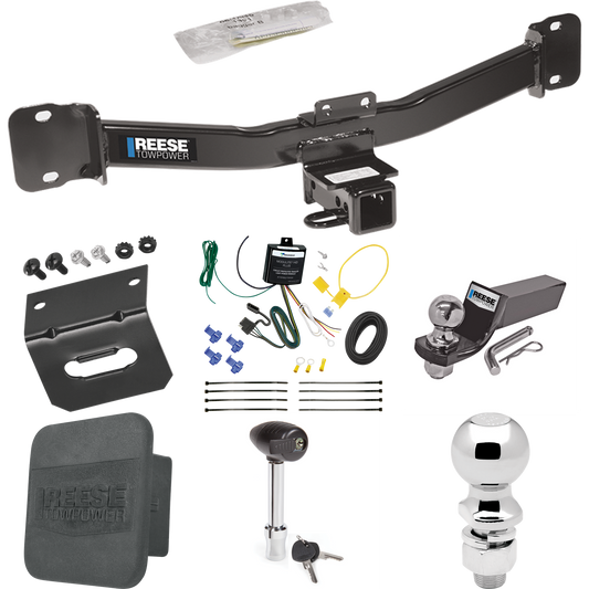 Fits 2004-2010 BMW X3 Trailer Hitch Tow PKG w/ 4-Flat Wiring + Starter Kit Ball Mount w/ 2" Drop & 2" Ball + 2-5/16" Ball + Wiring Bracket + Hitch Lock + Hitch Cover By Reese Towpower