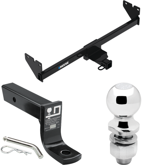 Fits 2020-2023 Volkswagen Atlas Cross Sport Trailer Hitch Tow PKG w/ Ball Mount w/ 4" Drop + 2" Ball By Reese Towpower