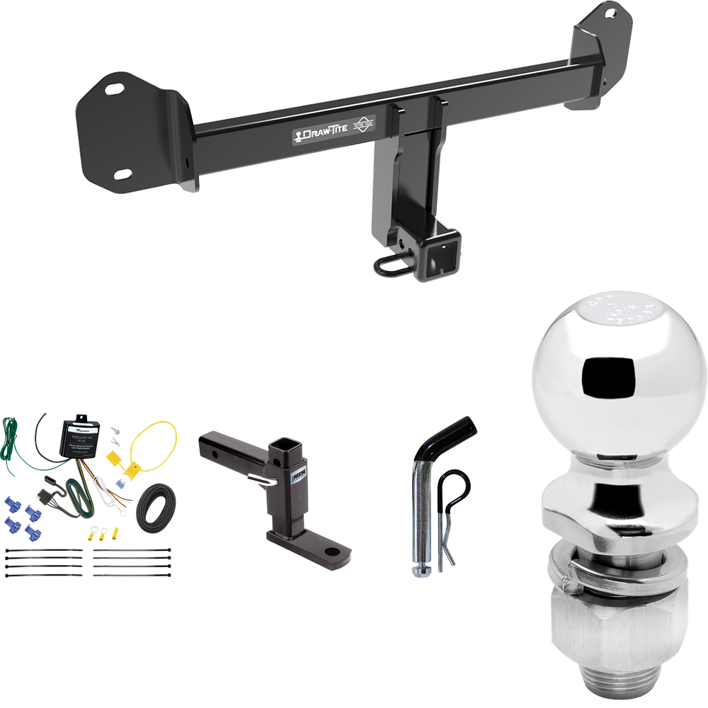Se adapta al paquete de enganche de remolque BMW X3 2011-2017 con arnés de cableado plano de 4 + soporte de bola ajustable + pasador/clip + bola de 2" de Draw-Tite