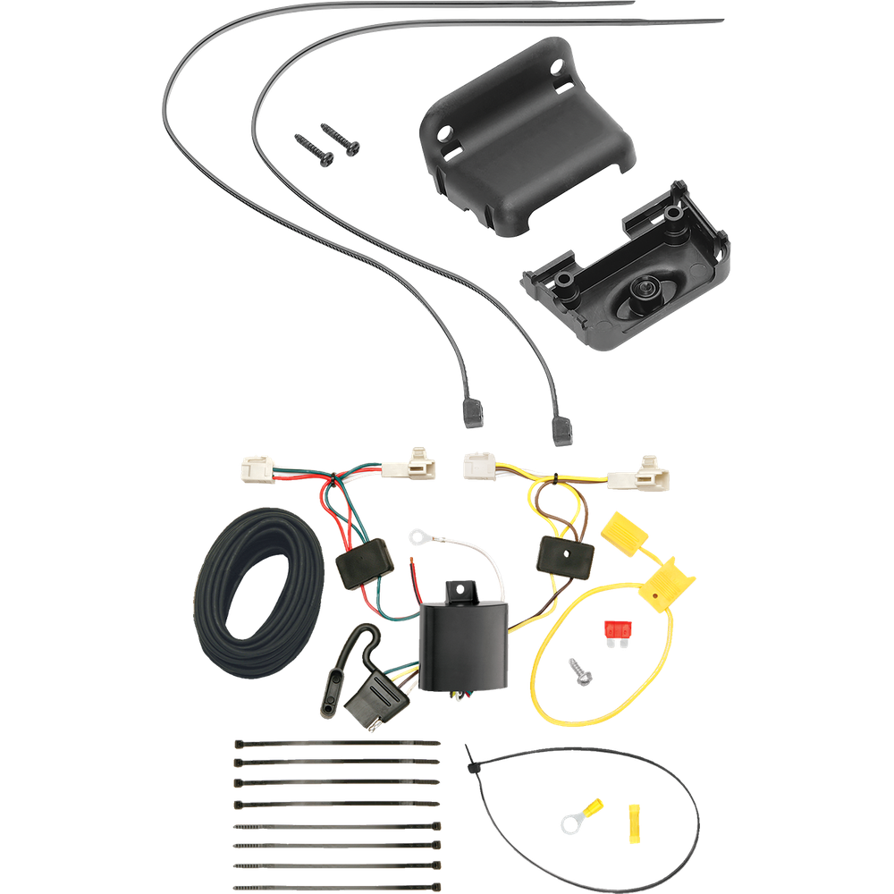 Fits 2011-2012 Toyota Avalon 4-Flat Vehicle End Trailer Wiring Harness + Wiring Bracket By Tekonsha