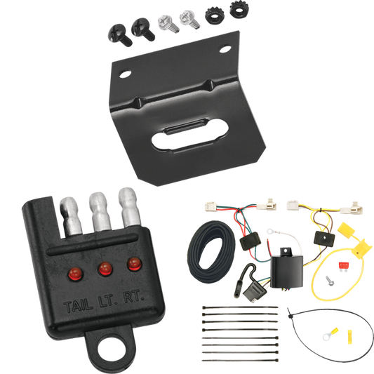 Fits 2009-2016 Toyota Venza 4-Flat Vehicle End Trailer Wiring Harness + Wiring Bracket + Wiring Tester By Tekonsha