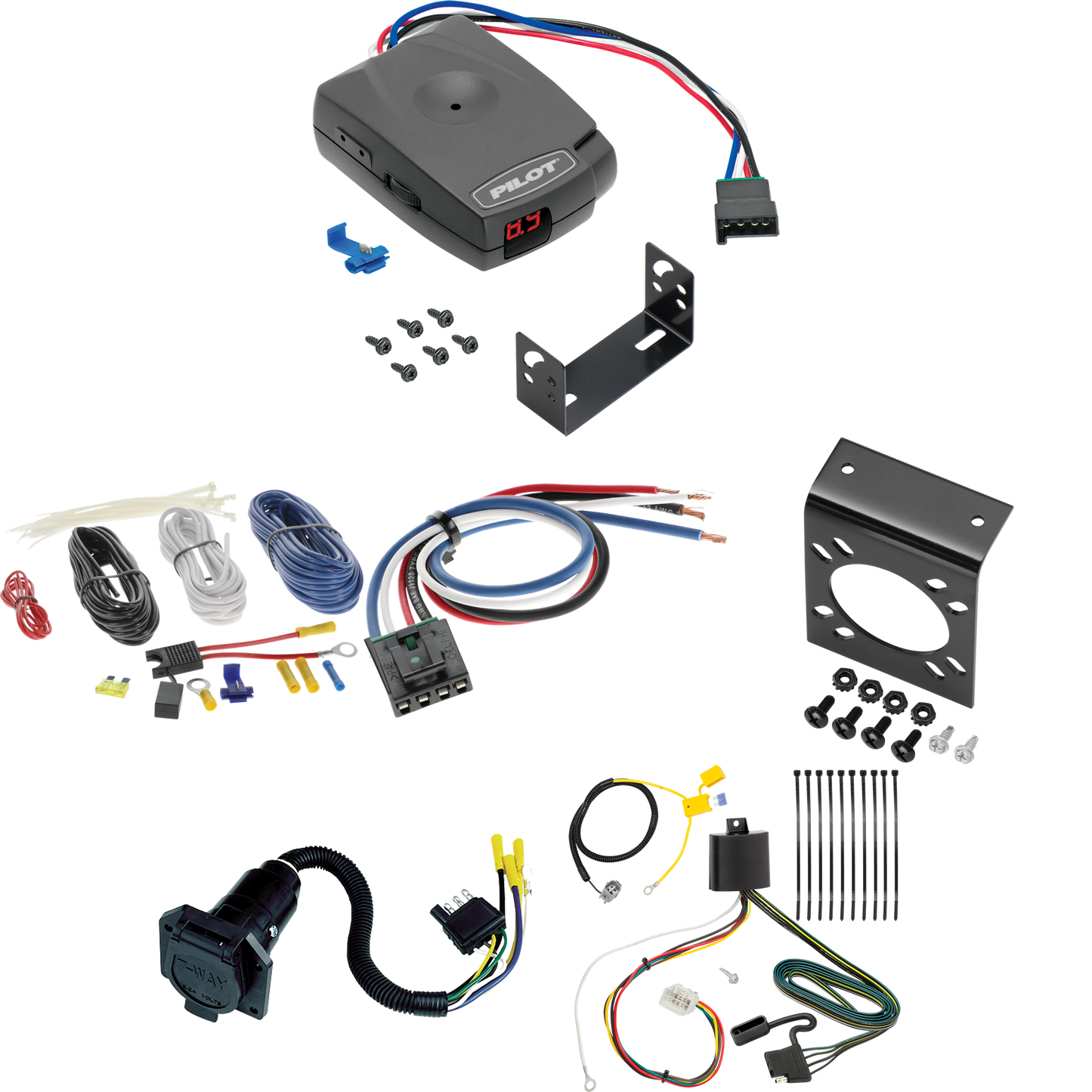 Fits 2016-2021 Mitsubishi Outlander 7-Way RV Wiring + Pro Series Pilot Brake Control + Generic BC Wiring Adapter (Excludes: Outlander Sport or PHEV Models) By Tekonsha