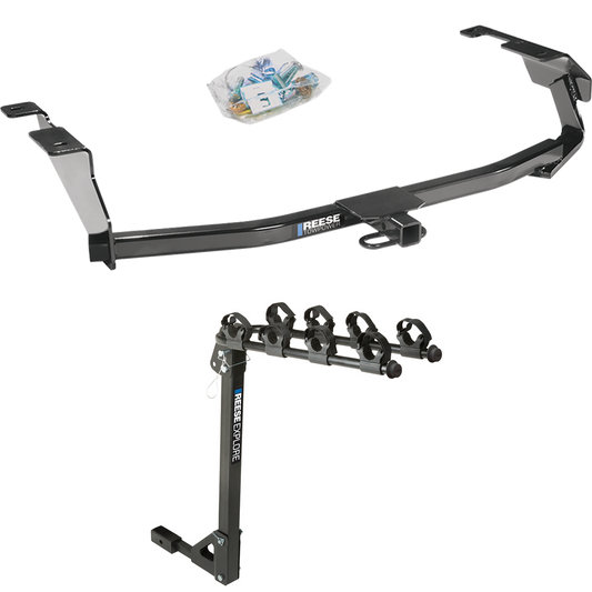 Fits 2009-2013 Honda Fit Trailer Hitch Tow PKG w/ 4 Bike Carrier Rack By Reese Towpower