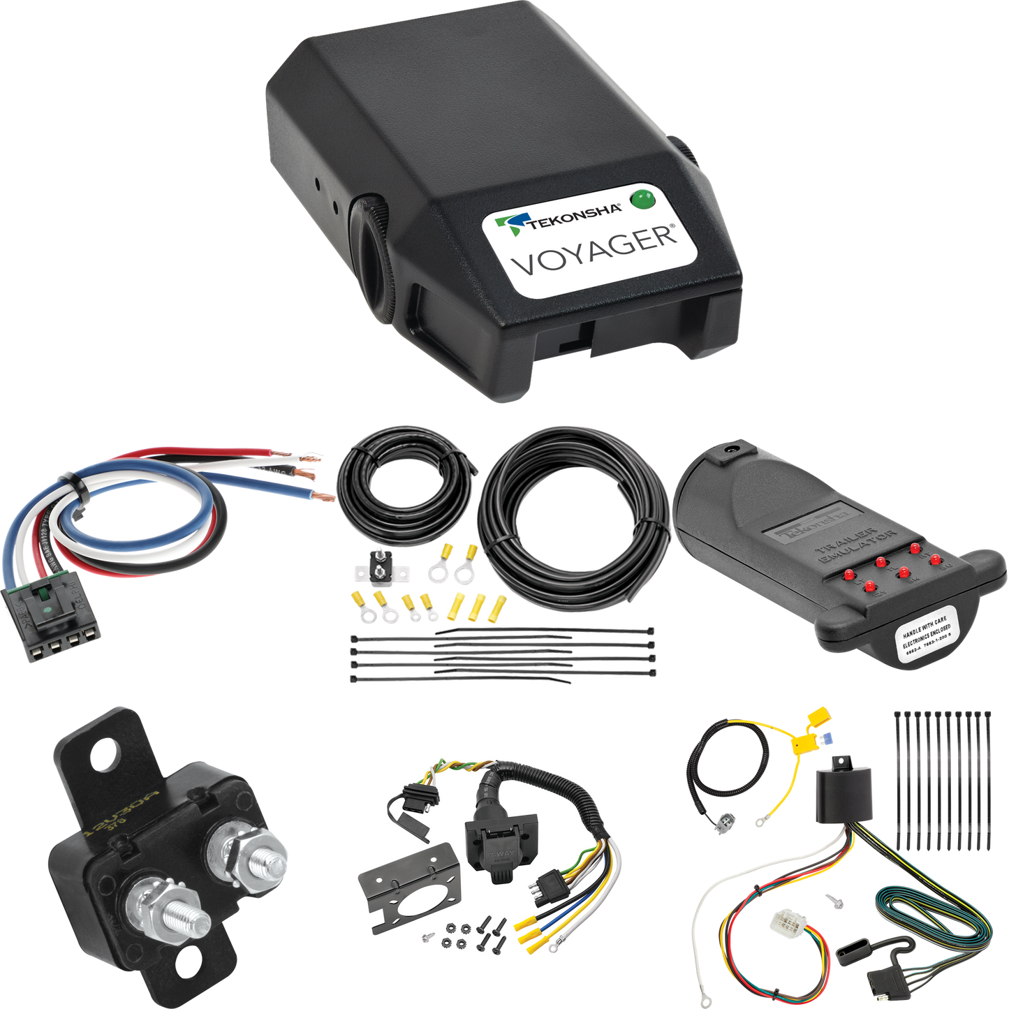 Fits 2016-2021 Mitsubishi Outlander 7-Way RV Wiring + Tekonsha Voyager Brake Control + Generic BC Wiring Adapter + 7-Way Tester and Trailer Emulator (Excludes: Outlander Sport or PHEV Models) By Tekonsha