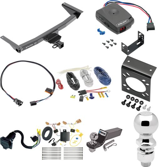 Se adapta al paquete de enganche de remolque Volkswagen Atlas 2018-2020 con control de freno piloto Pro Series + adaptador BC Plug &amp; Play + cableado RV de 7 vías + soporte de bola y caída de 2" y 2-5/16" (excluye: modelos Cross Sport) Por Draw-Tite