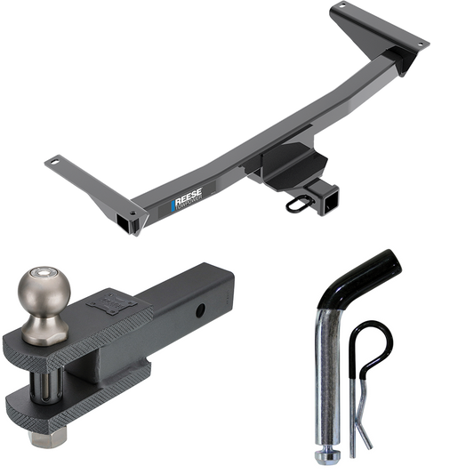 Fits 2018-2023 Volkswagen Atlas Trailer Hitch Tow PKG w/ Clevis Hitch Ball Mount w/ 2" Ball + Pin/Clip (Excludes: Cross Sport Models) By Reese Towpower