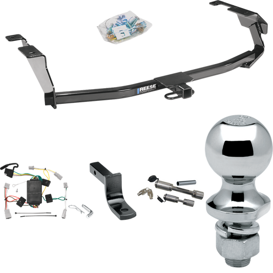 Fits 2009-2013 Honda Fit Trailer Hitch Tow PKG w/ 4-Flat Wiring Harness + Draw-Bar + 1-7/8" Ball + Dual Hitch & Coupler Locks By Reese Towpower