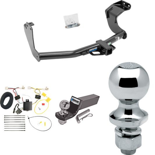 Fits 2014-2015 Mitsubishi Outlander Trailer Hitch Tow PKG w/ 4-Flat Wiring + Starter Kit Ball Mount w/ 2" Drop & 2" Ball + 1-7/8" Ball (Excludes: Outlander Sport or PHEV Models) By Reese Towpower