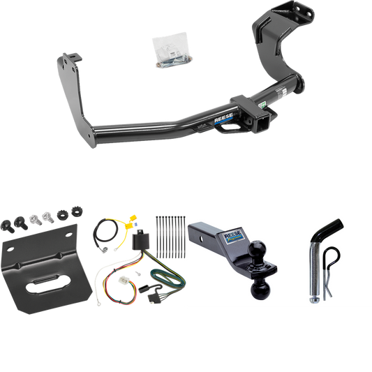 Fits 2016-2021 Mitsubishi Outlander Trailer Hitch Tow PKG w/ 4-Flat Wiring Harness + Dual Ball Ball Mount 1-7/8" & 2" Trailer Balls + Pin/Clip + Wiring Bracket (Excludes: Outlander Sport or PHEV Models) By Reese Towpower