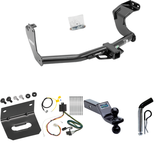 Fits 2016-2021 Mitsubishi Outlander Trailer Hitch Tow PKG w/ 4-Flat Wiring Harness + Dual Ball Ball Mount 1-7/8" & 2" Trailer Balls + Pin/Clip + Wiring Bracket (Excludes: Outlander Sport or PHEV Models) By Draw-Tite