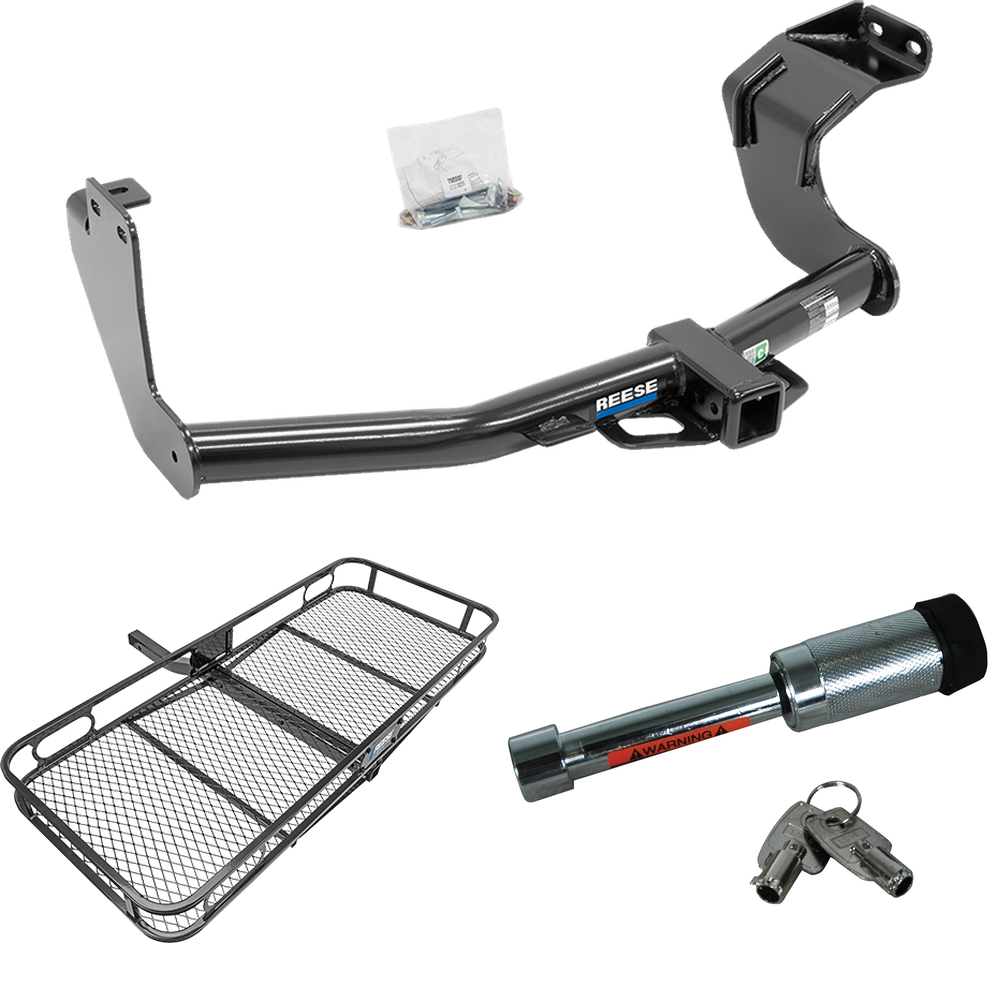 Fits 2014-2021 Mitsubishi Outlander Trailer Hitch Tow PKG w/ 60" x 24" Cargo Carrier + Hitch Lock (Excludes: Outlander Sport or PHEV Models) By Reese Towpower