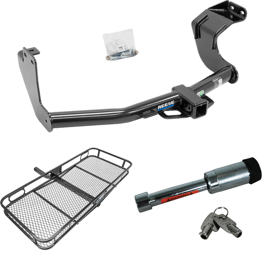 Fits 2014-2021 Mitsubishi Outlander Trailer Hitch Tow PKG w/ 60" x 24" Cargo Carrier + Hitch Lock (Excludes: Outlander Sport or PHEV Models) By Reese Towpower