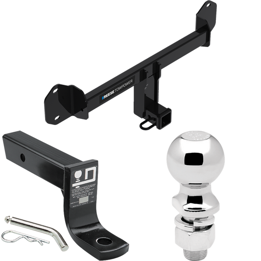 Fits 2019-2023 BMW X4 Trailer Hitch Tow PKG w/ Ball Mount w/ 4" Drop + 2-5/16" Ball By Reese Towpower