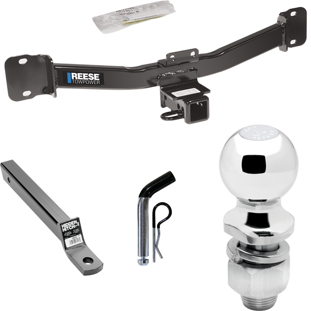 Fits 2004-2010 BMW X3 Trailer Hitch Tow PKG w/ Extended 16" Long Ball Mount w/ 2" Drop + Pin/Clip + 2" Ball By Reese Towpower