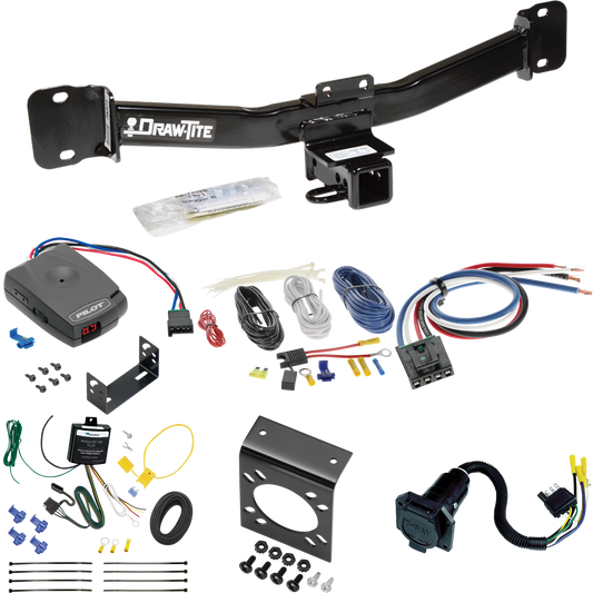 Fits 2004-2010 BMW X3 Trailer Hitch Tow PKG w/ Pro Series Pilot Brake Control + Generic BC Wiring Adapter + 7-Way RV Wiring By Draw-Tite