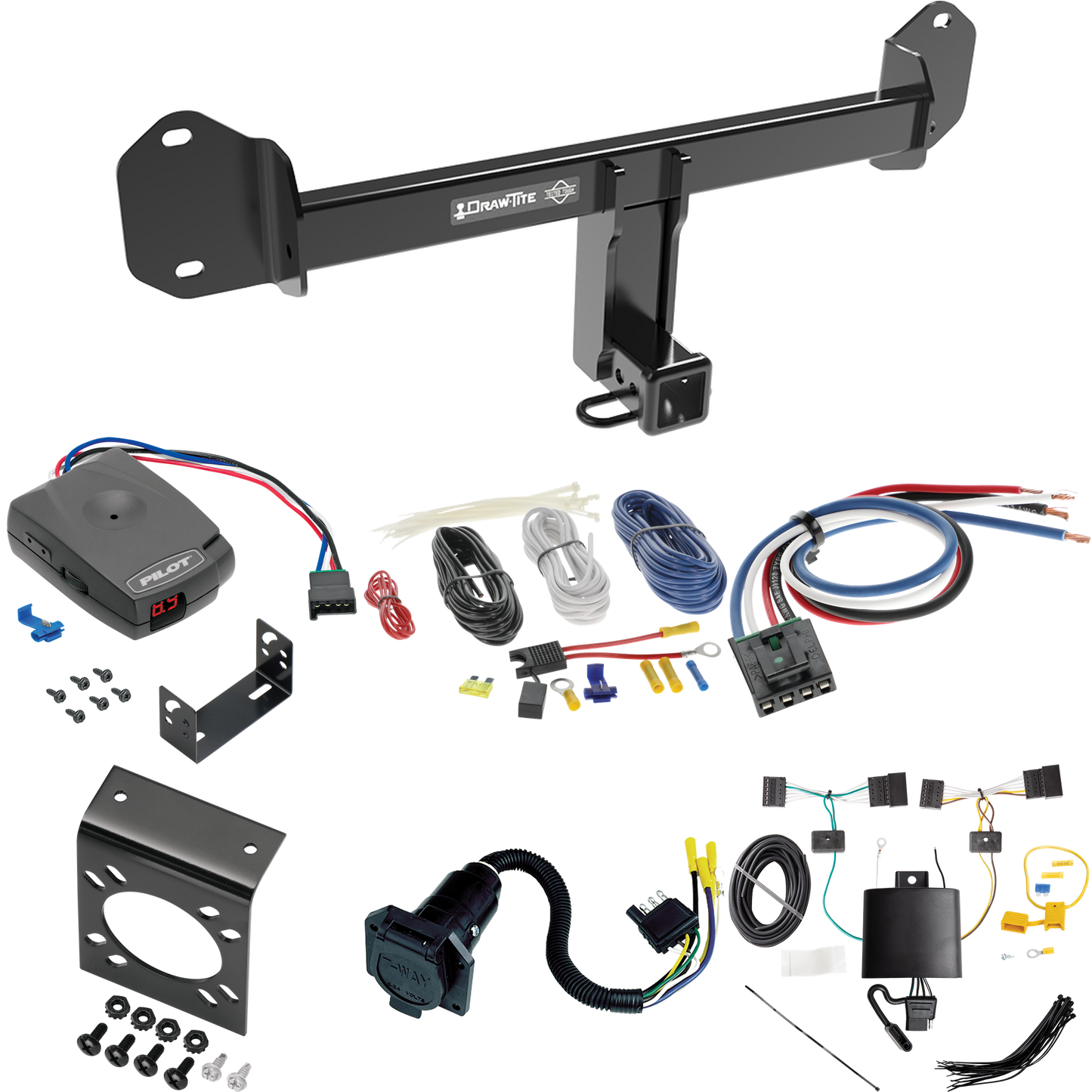 Se adapta al paquete de enganche de remolque BMW X3 2018-2021 con control de freno piloto serie Pro + adaptador de cableado BC genérico + cableado RV de 7 vías de Draw-Tite