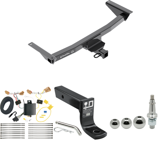 Fits 2018-2023 Volkswagen Atlas Trailer Hitch Tow PKG w/ 4-Flat Wiring + Ball Mount w/ 4" Drop + Interchangeable Ball 1-7/8" & 2" & 2-5/16" (Excludes: Cross Sport Models) By Draw-Tite