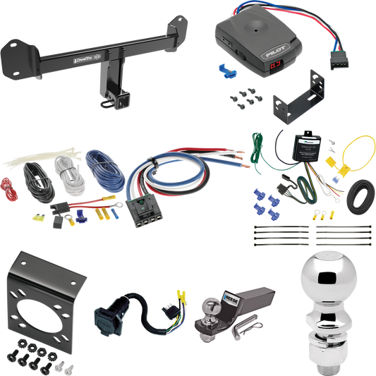 Fits 2011-2017 BMW X3 Trailer Hitch Tow PKG w/ Pro Series Pilot Brake Control + Generic BC Wiring Adapter + 7-Way RV Wiring + 2" & 2-5/16" Ball & Drop Mount By Draw-Tite