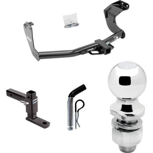 Fits 2014-2021 Mitsubishi Outlander Trailer Hitch Tow PKG w/ Adjustable Drop Rise Ball Mount + Pin/Clip + 2" Ball (Excludes: Outlander Sport or PHEV Models) By Draw-Tite