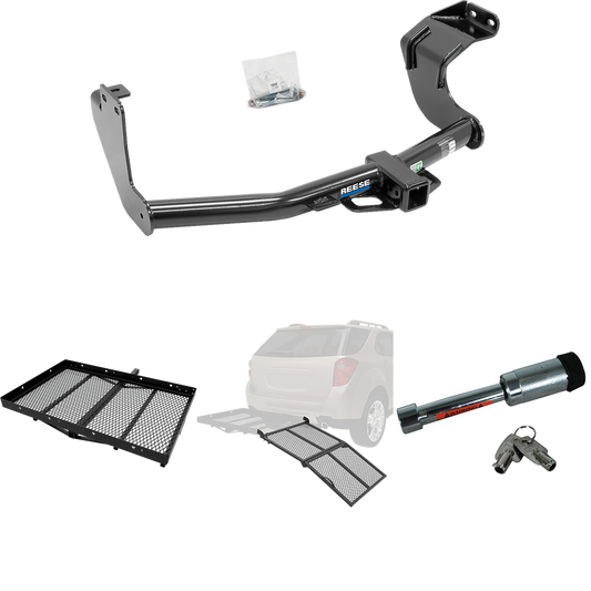 Fits 2014-2021 Mitsubishi Outlander Trailer Hitch Tow PKG w/ Cargo Carrier + Bi-Fold Ramp + Hitch Lock (Excludes: Outlander Sport or PHEV Models) By Reese Towpower