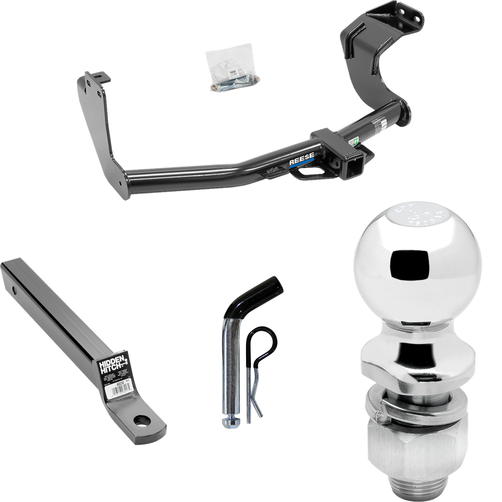 Fits 2014-2021 Mitsubishi Outlander Trailer Hitch Tow PKG w/ Extended 16" Long Ball Mount w/ 2" Drop + Pin/Clip + 2" Ball (Excludes: Outlander Sport or PHEV Models) By Reese Towpower