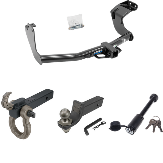 Fits 2014-2015 Mitsubishi Outlander Trailer Hitch Tow PKG + Interlock Tactical Starter Kit w/ 2" Drop & 2" Ball + Tactical Hook & Shackle Mount + Tactical Dogbone Lock (Excludes: Outlander Sport or PHEV Models) By Reese Towpower