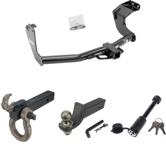 Fits 2014-2015 Mitsubishi Outlander Trailer Hitch Tow PKG + Interlock Tactical Starter Kit w/ 2" Drop & 2" Ball + Tactical Hook & Shackle Mount + Tactical Dogbone Lock (Excludes: Outlander Sport or PHEV Models) By Draw-Tite