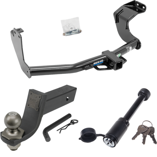 Fits 2014-2015 Mitsubishi Outlander Trailer Hitch Tow PKG + Interlock Tactical Starter Kit w/ 3-1/4" Drop & 2" Ball + Tactical Dogbone Lock (Excludes: Outlander Sport or PHEV Models) By Reese Towpower