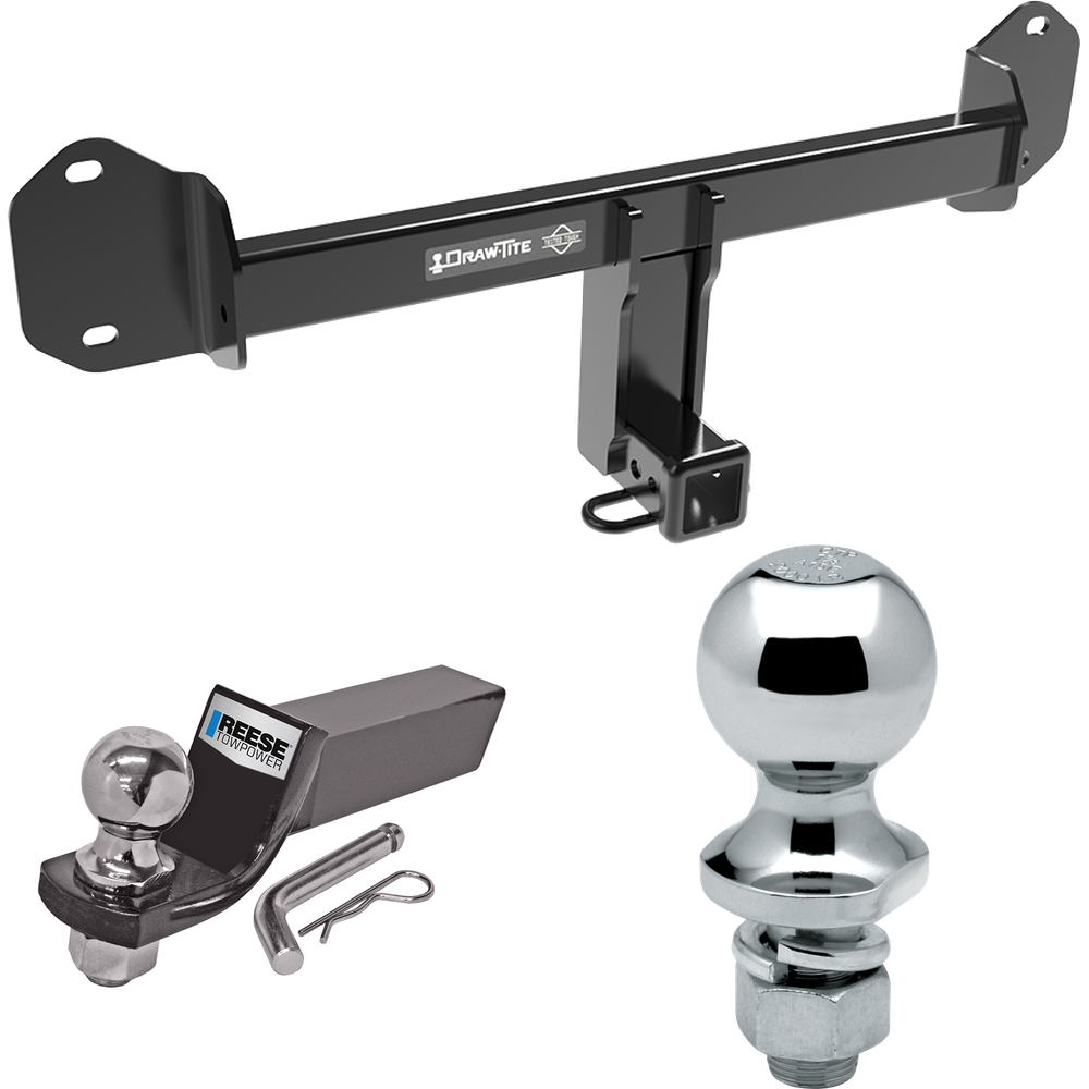 Fits 2011-2023 BMW X3 Trailer Hitch Tow PKG w/ Starter Kit Ball Mount w/ 2" Drop & 2" Ball + 1-7/8" Ball By Draw-Tite