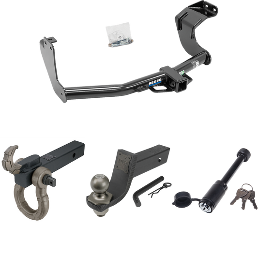 Fits 2014-2015 Mitsubishi Outlander Trailer Hitch Tow PKG + Interlock Tactical Starter Kit w/ 3-1/4" Drop & 2" Ball + Tactical Hook & Shackle Mount + Tactical Dogbone Lock (Excludes: Outlander Sport or PHEV Models) By Reese Towpower