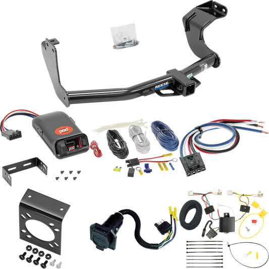 Se adapta al paquete de enganche de remolque Mitsubishi Outlander 2014-2015 con control de freno POD serie Pro + adaptador de cableado BC genérico + cableado RV de 7 vías (excluye: modelos Outlander Sport o PHEV) de Reese Towpower