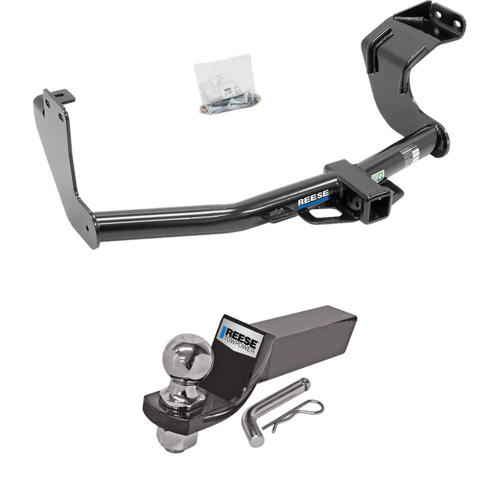 Fits 2014-2021 Mitsubishi Outlander Trailer Hitch Tow PKG w/ Starter Kit Ball Mount w/ 2" Drop & 2" Ball (Excludes: Outlander Sport or PHEV Models) By Reese Towpower