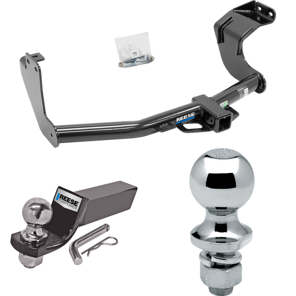 Fits 2014-2021 Mitsubishi Outlander Trailer Hitch Tow PKG w/ Starter Kit Ball Mount w/ 2" Drop & 2" Ball + 1-7/8" Ball (Excludes: Outlander Sport or PHEV Models) By Reese Towpower