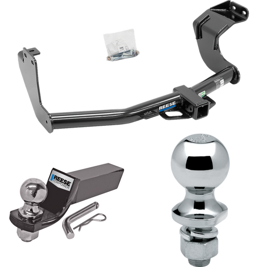 Fits 2014-2021 Mitsubishi Outlander Trailer Hitch Tow PKG w/ Starter Kit Ball Mount w/ 2" Drop & 2" Ball + 1-7/8" Ball (Excludes: Outlander Sport or PHEV Models) By Reese Towpower