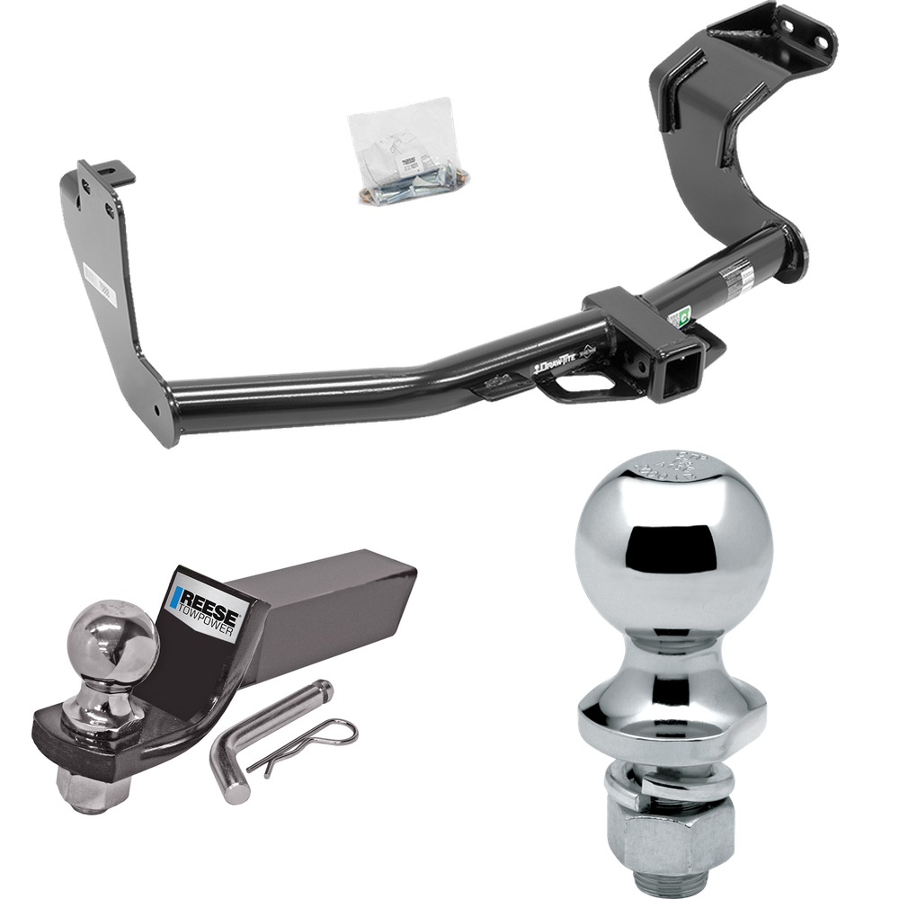 Fits 2014-2021 Mitsubishi Outlander Trailer Hitch Tow PKG w/ Starter Kit Ball Mount w/ 2" Drop & 2" Ball + 1-7/8" Ball (Excludes: Outlander Sport or PHEV Models) By Draw-Tite