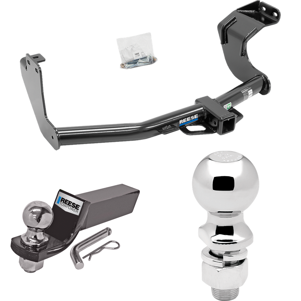 Fits 2014-2021 Mitsubishi Outlander Trailer Hitch Tow PKG w/ Starter Kit Ball Mount w/ 2" Drop & 2" Ball + 2-5/16" Ball (Excludes: Outlander Sport or PHEV Models) By Reese Towpower