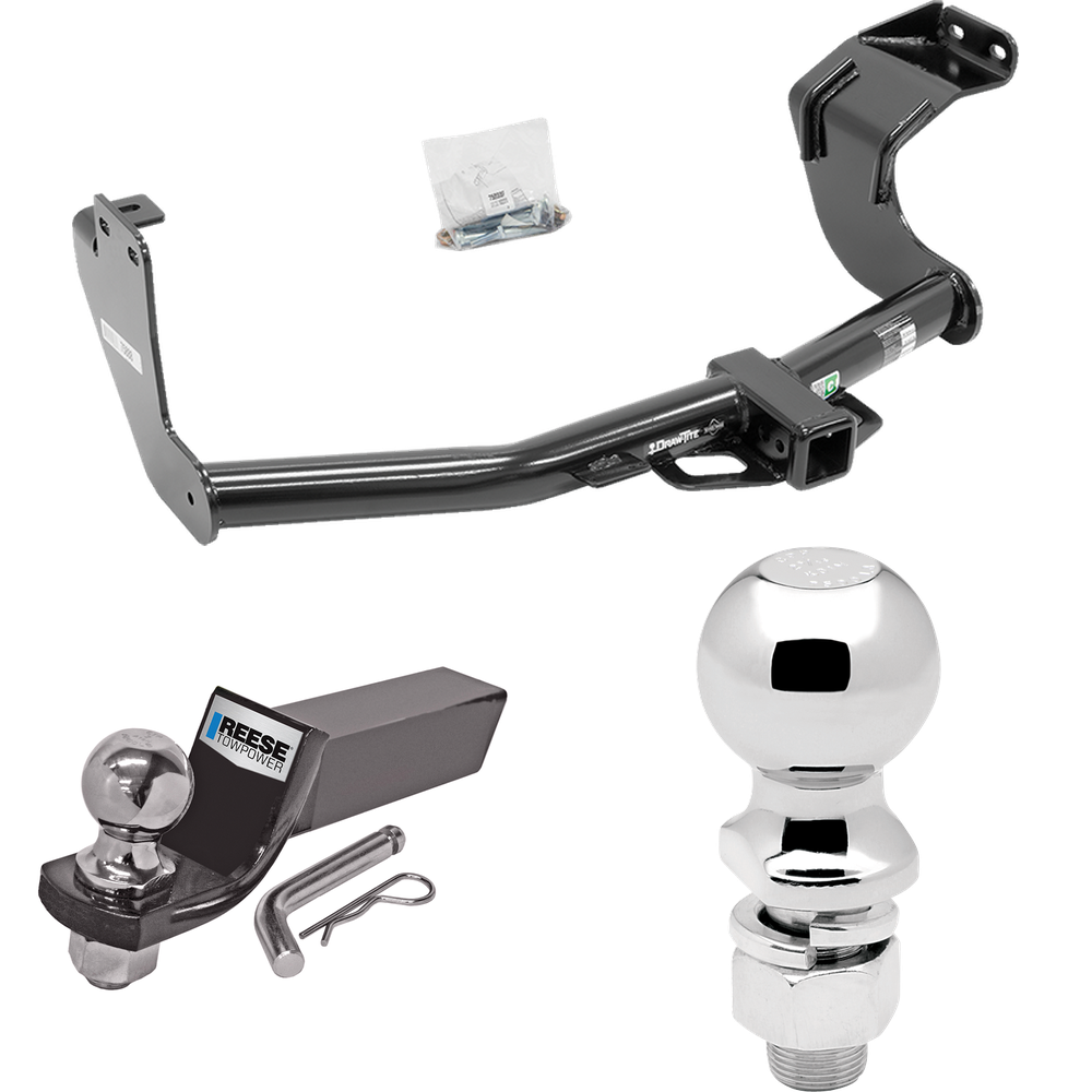 Fits 2014-2021 Mitsubishi Outlander Trailer Hitch Tow PKG w/ Starter Kit Ball Mount w/ 2" Drop & 2" Ball + 2-5/16" Ball (Excludes: Outlander Sport or PHEV Models) By Draw-Tite