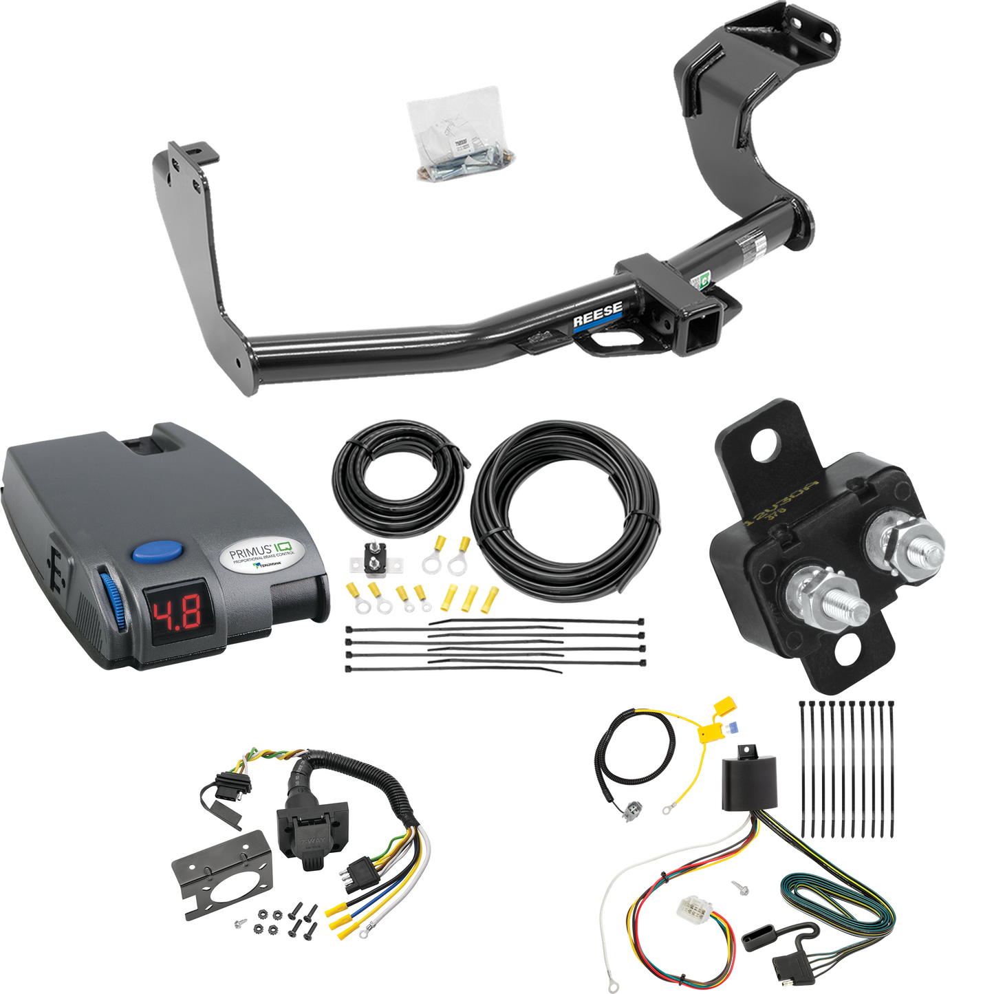 Se adapta al paquete de remolque de enganche de remolque Mitsubishi Outlander 2016-2021 con control de freno Tekonsha Primus IQ + cableado RV de 7 vías (excluye: modelos Outlander Sport o PHEV) de Reese Towpower