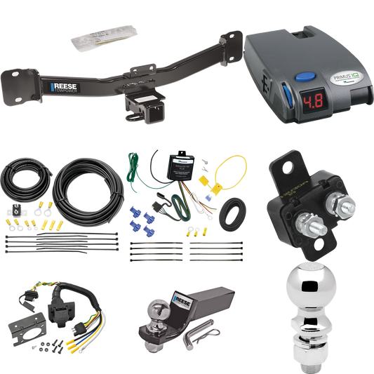 Fits 2004-2010 BMW X3 Trailer Hitch Tow PKG w/ Tekonsha Primus IQ Brake Control + 7-Way RV Wiring + 2" & 2-5/16" Ball & Drop Mount By Reese Towpower