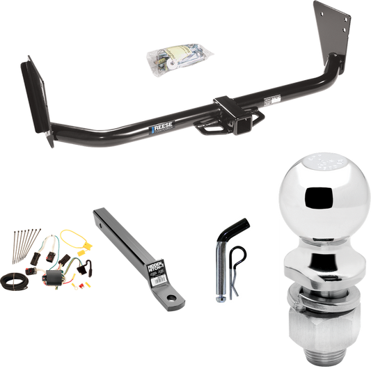 Fits 2004-2006 Dodge Durango Trailer Hitch Tow PKG w/ 4-Flat Wiring + Extended 16" Long Ball Mount w/ 2" Drop + Pin/Clip + 2" Ball By Reese Towpower