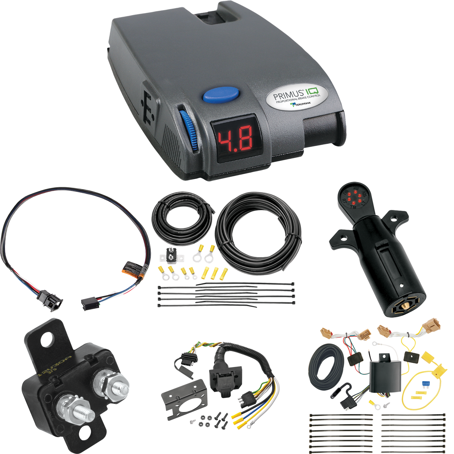 Fits 2018-2020 Volkswagen Atlas 7-Way RV Wiring + Tekonsha Primus IQ Brake Control + Plug & Play BC Adapter + 7-Way Tester (Excludes: Cross Sport Models) By Tekonsha