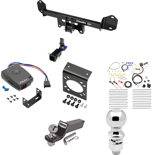 Se adapta al paquete de enganche de remolque oculto BMW X4 2019-2023 con control de freno piloto serie Pro + cableado RV de 7 vías + soporte de bola y caída de 2" y 2-5/16" de Draw-Tite